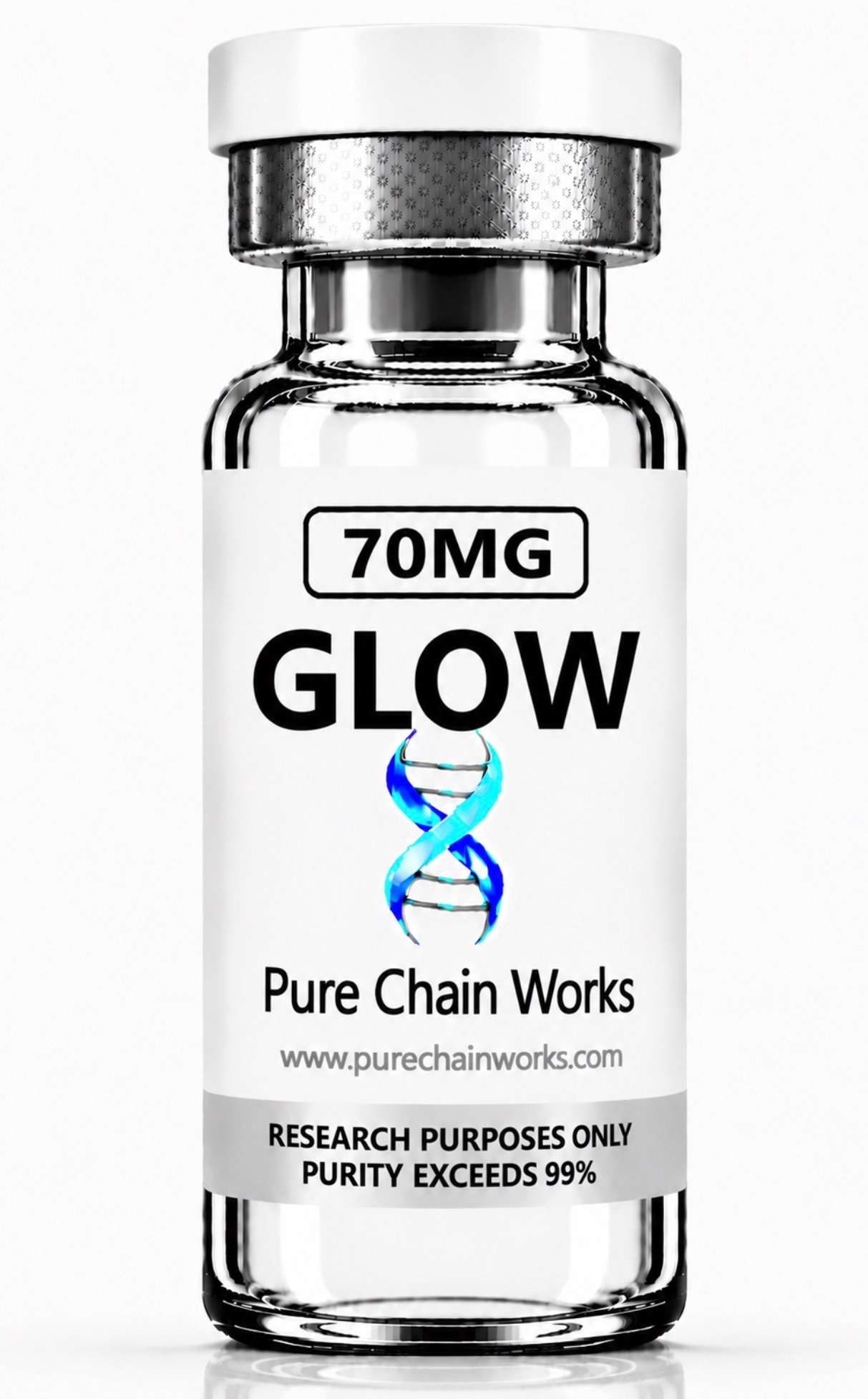 GLOW 70MG research product vial